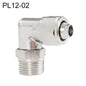 PL12-02 LAIZE Raccord rapide à visser coudé pivotant nickelé en cuivre pour trachée, connecteur femelle verrouillable