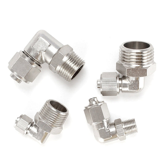 PL12-04 Raccord rapide coudé pivotant nickelé pour trachée en cuivre, connecteur femelle à verrouillage