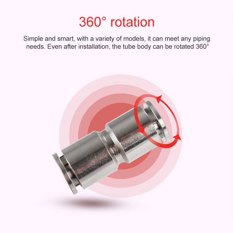 PG8-6 LAIZE Nickel Plated Copper Reducer Straight Pneumatic Quick Fitting Connector