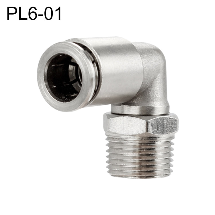 PL6-01 Raccord rapide pneumatique coudé en cuivre nickelé à filetage mâle LAIZE