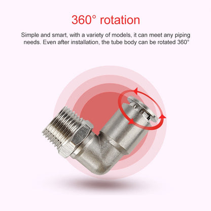 PL6-01 Raccord rapide pneumatique coudé en cuivre nickelé à filetage mâle LAIZE