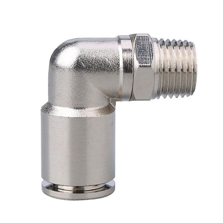 PL8-01 LAIZE Raccord rapide pneumatique coudé, mâle, en cuivre nickelé