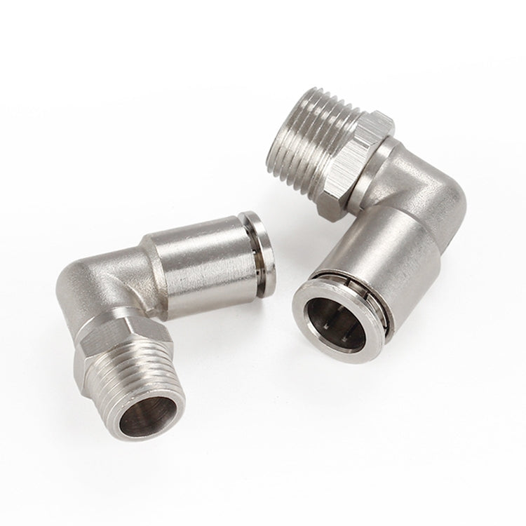 PL16-03 Raccord rapide pneumatique coudé en cuivre nickelé avec filetage mâle LAIZE