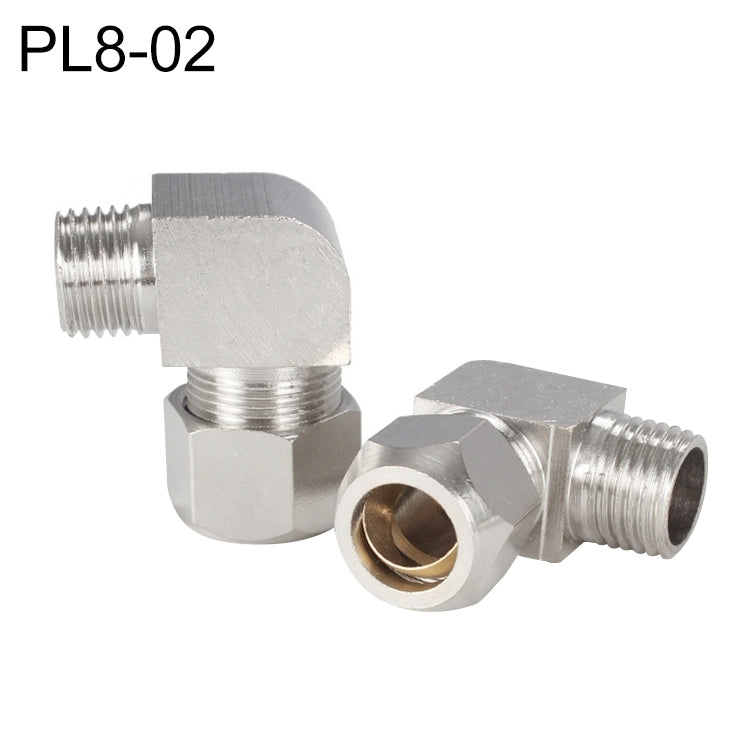 PL8-02 Raccord rapide pneumatique coudé réducteur en cuivre nickelé LAIZE