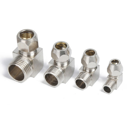 PL8-02 Raccord rapide pneumatique coudé réducteur en cuivre nickelé LAIZE