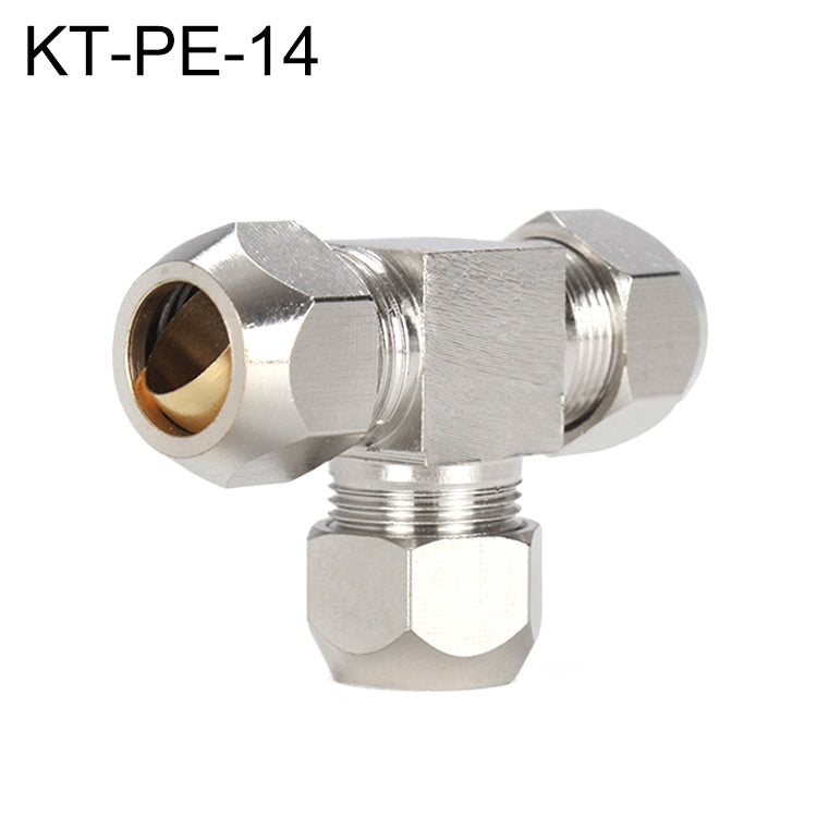 KT-PE-14 LAIZE Raccord rapide pneumatique en T en cuivre nickelé pour tuyau en cuivre