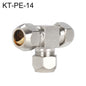 KT-PE-14 LAIZE Raccord rapide pneumatique en T en cuivre nickelé pour tuyau en cuivre