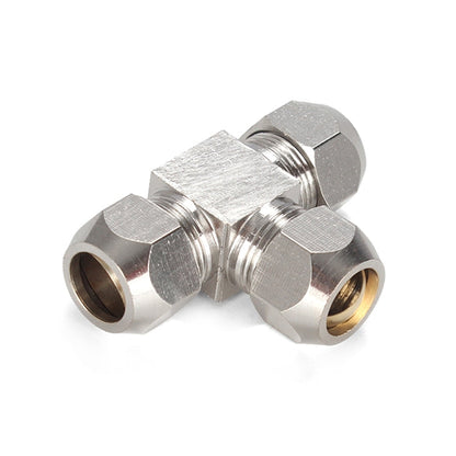 KT-PE-14 LAIZE Raccord rapide pneumatique en T en cuivre nickelé pour tuyau en cuivre