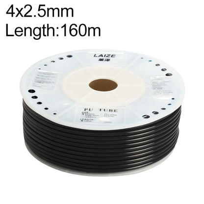 Tube pneumatique souple LAIZE pour compresseur d'air en PU, Spécification: 4x2,5mm, 160m (Noir)