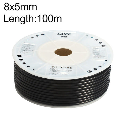 LAIZE Pneumatic Compressor Air Flexible PU Tube, Specification:8x5mm, 100m(Black)