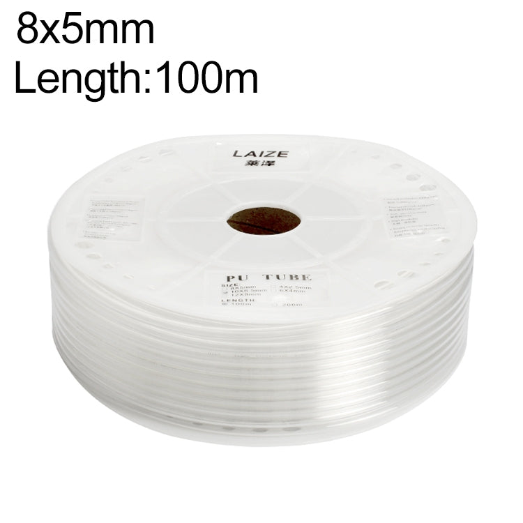 LAIZE Pneumatic Compressor Air Flexible PU Tube, Specification:8x5mm, 100m(Transparent)