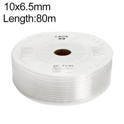 LAIZE Pneumatic Compressor Air Flexible PU Tube, Specification:10x6.5mm, 80m(Transparent)