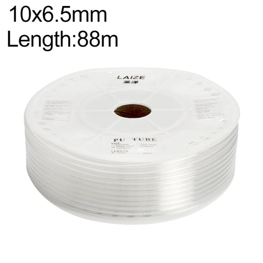 LAIZE Pneumatic Compressor Air Flexible PU Tube, Specification:10x6.5mm, 88m(Transparent)