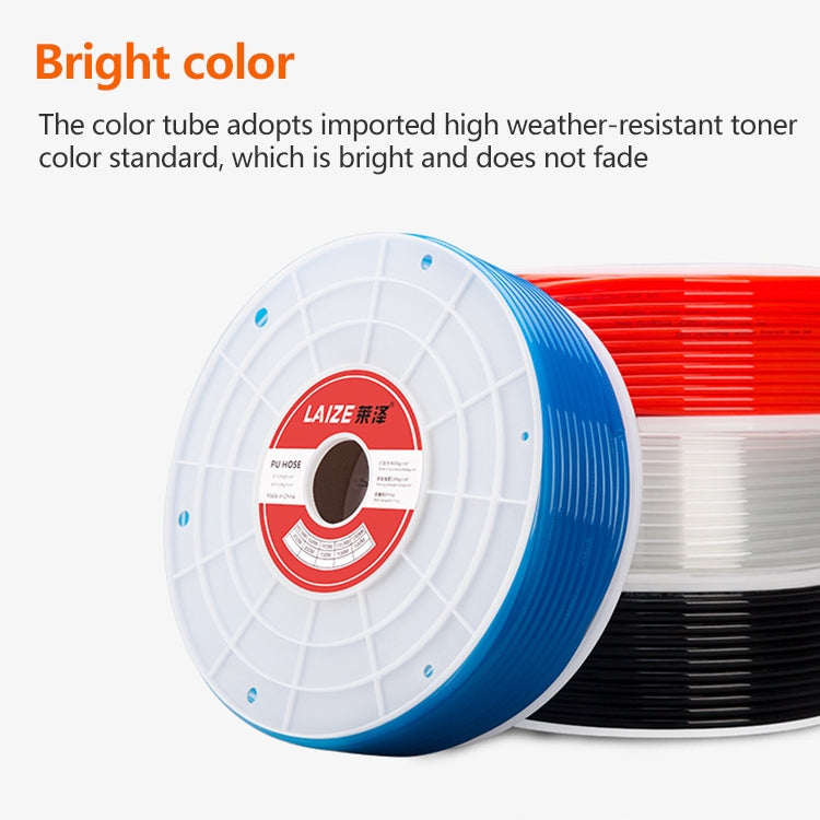 LAIZE Pneumatic Compressor Air Flexible PU Tube, Specification:12x8mm, 80m(Red)