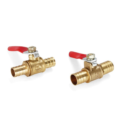Vanne à bille d'arrêt en laiton avec raccord cannelé pour tuyau pneumatique LAIZE, Spécification: 10mm