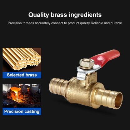 Vanne à bille d'arrêt en laiton avec raccord cannelé pour tuyau pneumatique LAIZE, Spécification: 10mm