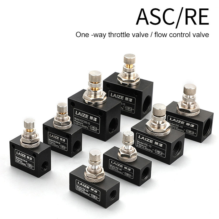 LAIZE Pneumatic Speed Regulating One-way Throttle Valve, Specification:ASC100-06 DN06mm