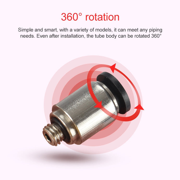 POC6-M3C LAIZE 2pcs Nickel Plated Copper Mini Pneumatic Quick Connector