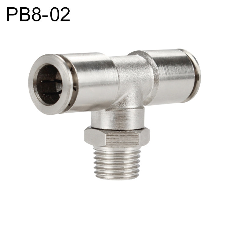 PB8-02 RACCORD rapide pneumatique mâle coudé en T en cuivre nickelé LAIZE