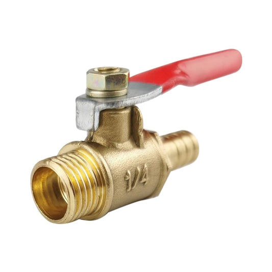 LAIZE Pneumatic Hose Connector Copper Ball Valve, Specification:Outside 2-Barb 8mm
