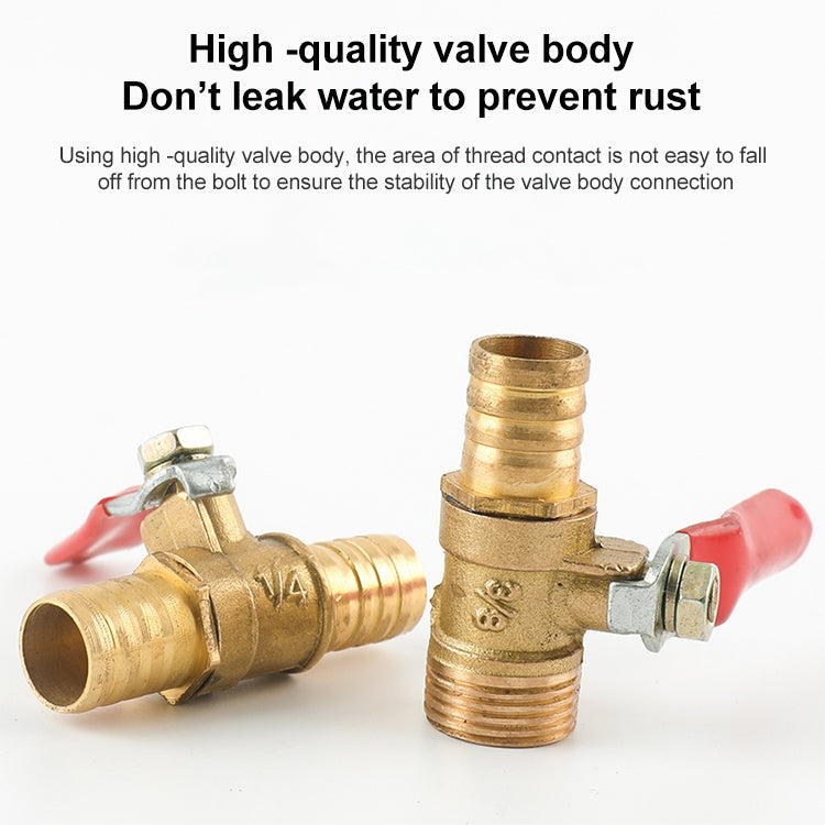 LAIZE Pneumatic Hose Connector Copper Ball Valve, Specification:Outside 3-Barb 8mm