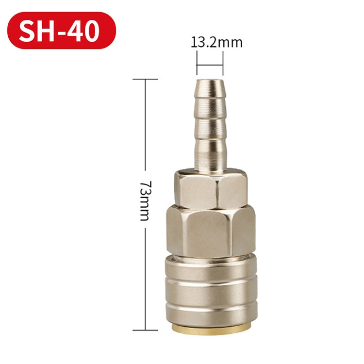 LAIZE SH-40 10pcs Connecteur rapide pneumatique auto-bloquant de type C