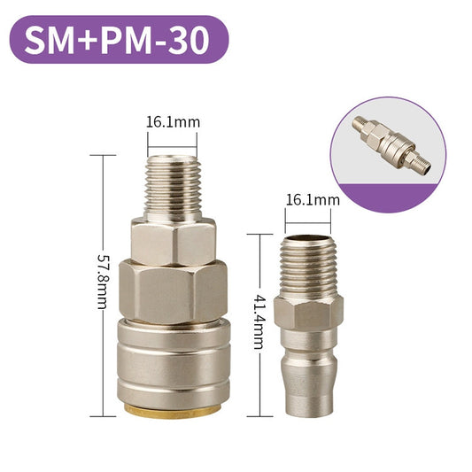 LAIZE SM+PM-30 10pcs C-type Self-lock Pneumatic Quick Fitting Connector