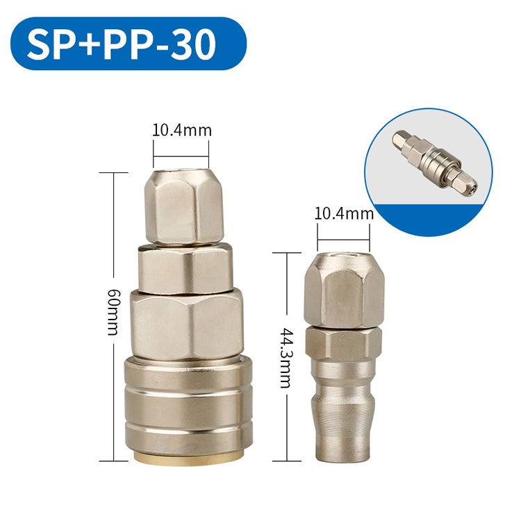 LAIZE SP+PP-30 10pcs Connecteur rapide pneumatique auto-bloquant de type C