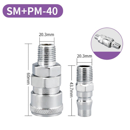 LAIZE SM+PM-40 10pcs C-type Self-lock Air Tube Pneumatic Quick Fitting Connector