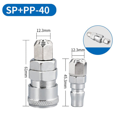RACCORD PNEUMATIQUE RAPIDE LAIZE SP+PP-40 10pcs, TUBE À AIR À VERROUILLAGE AUTOMATIQUE DE TYPE C