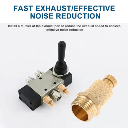 LAIZE Throttling Pneumatic Muffler, Caliber:2 Point
