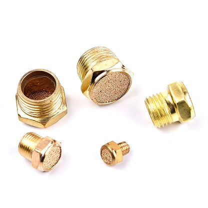 LAIZE 2pcs Silencieux Pneumatique Plat Entièrement en Cuivre, Calibre : 4 points
