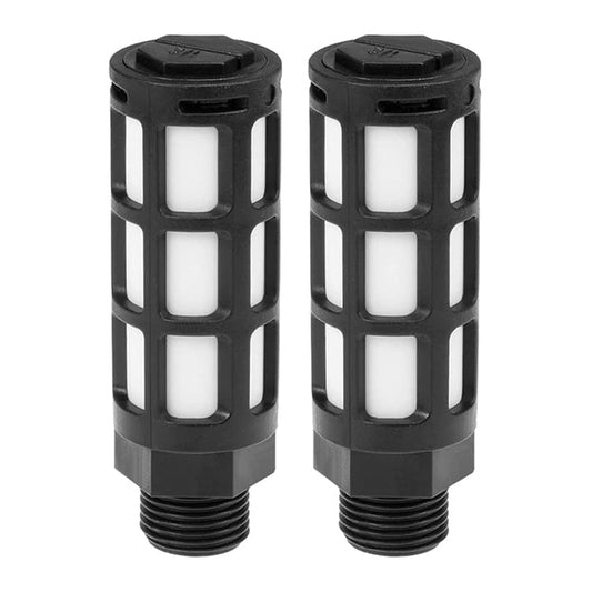 LAIZE Plastic Pneumatic Muffler, Caliber:4 Point(Black)