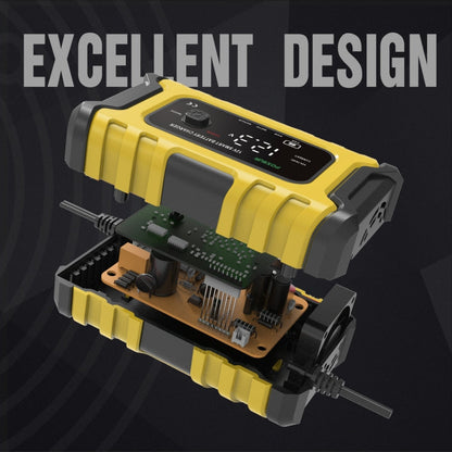 FOXSUR 6A 12V Motorcycle / Car Smart Battery Charger, Plug Type:US Plug(Yellow)