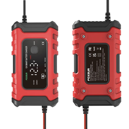 Chargeur de batterie intelligent FOXSUR 6A 12V pour moto/voiture, type de prise : prise britannique (rouge)