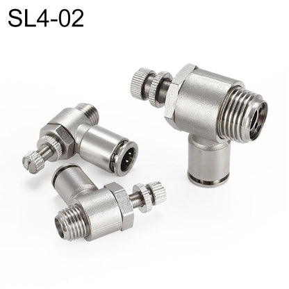 SL4-02 LAIZE Nickel Plated Copper Male Thread Throttle Valve Pneumatic Connector
