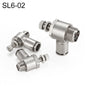 SL6-02 LAIZE Nickel Plated Copper Male Thread Throttle Valve Pneumatic Connector