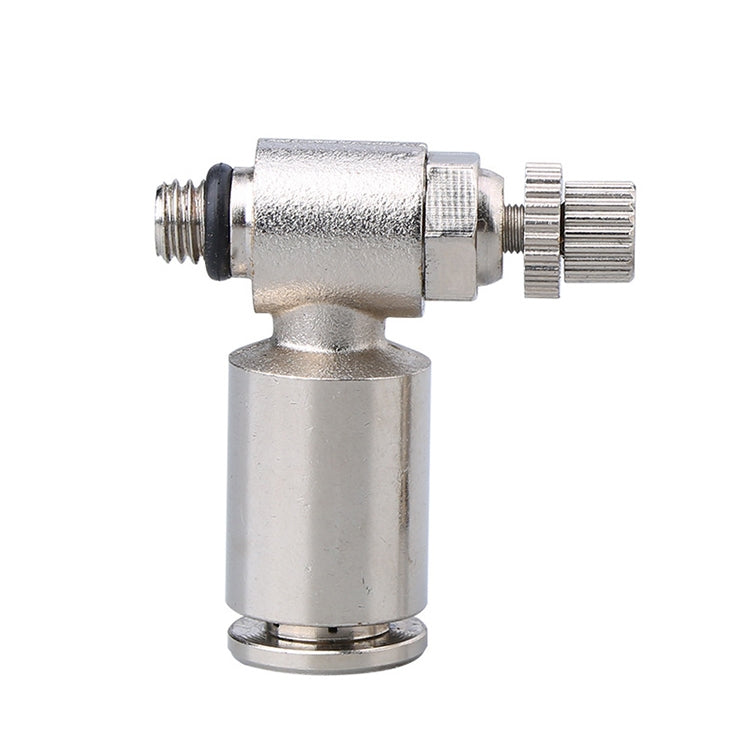 SL10-02 Raccord pneumatique fileté mâle en cuivre nickelé avec vanne d'accélérateur