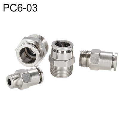 PC6-03 LAIZE Raccord rapide pneumatique droit mâle en cuivre nickelé