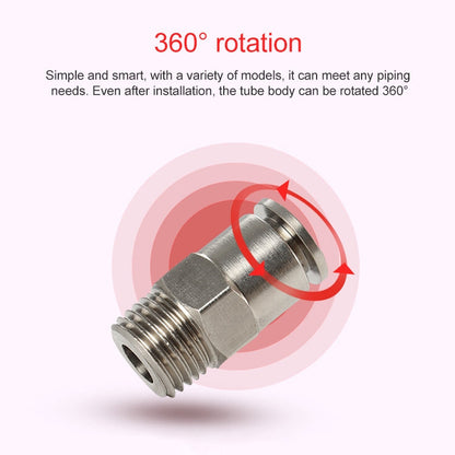 PC14-02 LAIZE Nickel Plated Copper Male Thread Straight Pneumatic Quick Connector