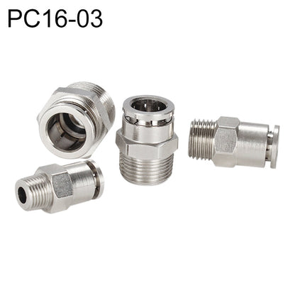 PC16-03 LAIZE Raccord rapide pneumatique droit mâle en cuivre nickelé