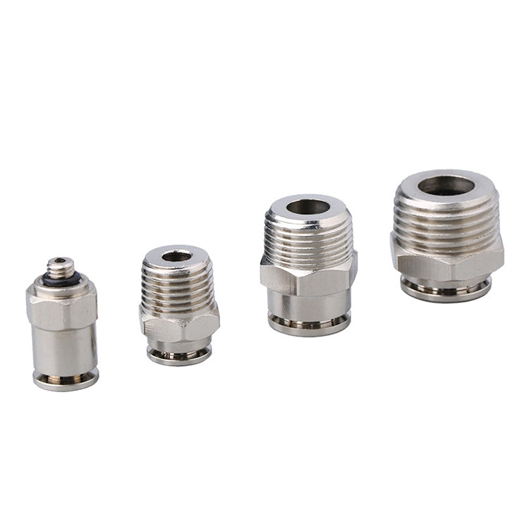 PC16-03 LAIZE Raccord rapide pneumatique droit mâle en cuivre nickelé