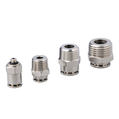 PC16-03 LAIZE Raccord rapide pneumatique droit mâle en cuivre nickelé