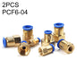 PCF6-04 LAIZE 2pcsFemale Thread Straight Pneumatic Quick Connector