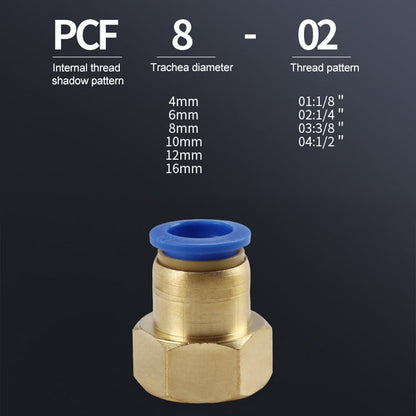 PCF8-01 LAIZE 10pcs Connecteur rapide pneumatique droit filetage femelle