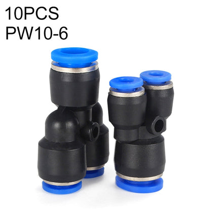 PW10-6 LAIZE 10 pcs Raccord rapide pneumatique en T réducteur en Y en plastique