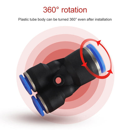 PW10-6 LAIZE 10 pcs Raccord rapide pneumatique en T réducteur en Y en plastique