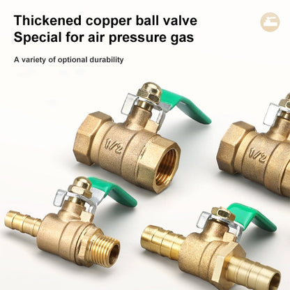 LAIZE Pneumatic Hose Connector Thickened Brass Ball Valve, Size:Inside and Outside 2 Point 1/4 inch