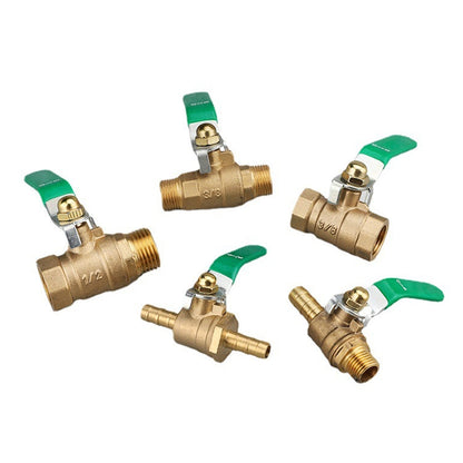 LAIZE Pneumatic Hose Connector Thickened Brass Ball Valve, Size:Outside 4 Point-Barb 12mm