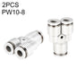 PW10-8 LAIZE 2pcsPW Raccord rapide pneumatique en T réducteur